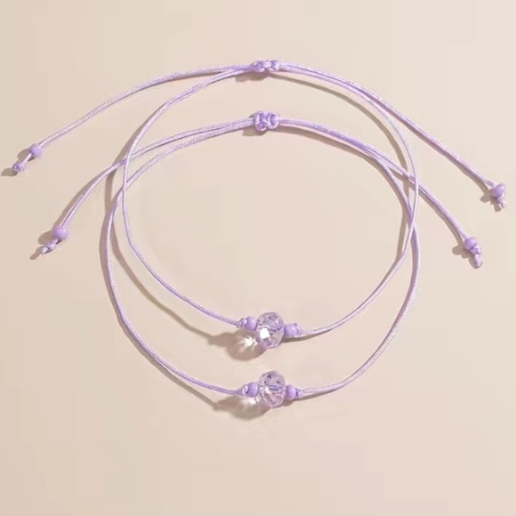BOGO FREE Set of 2 Crystal String Friendship Bracelets 💜 - Picture 2 of 2